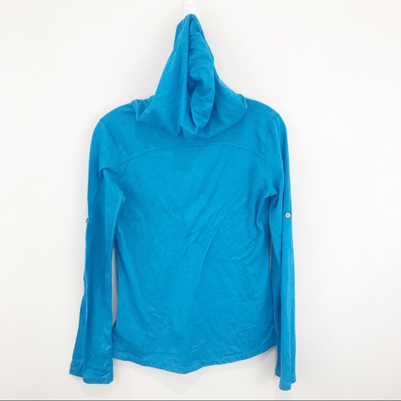 MARMOT Henley Top Shirt w/Pockets & Hood Blue Size XS - Picture 5 of 9